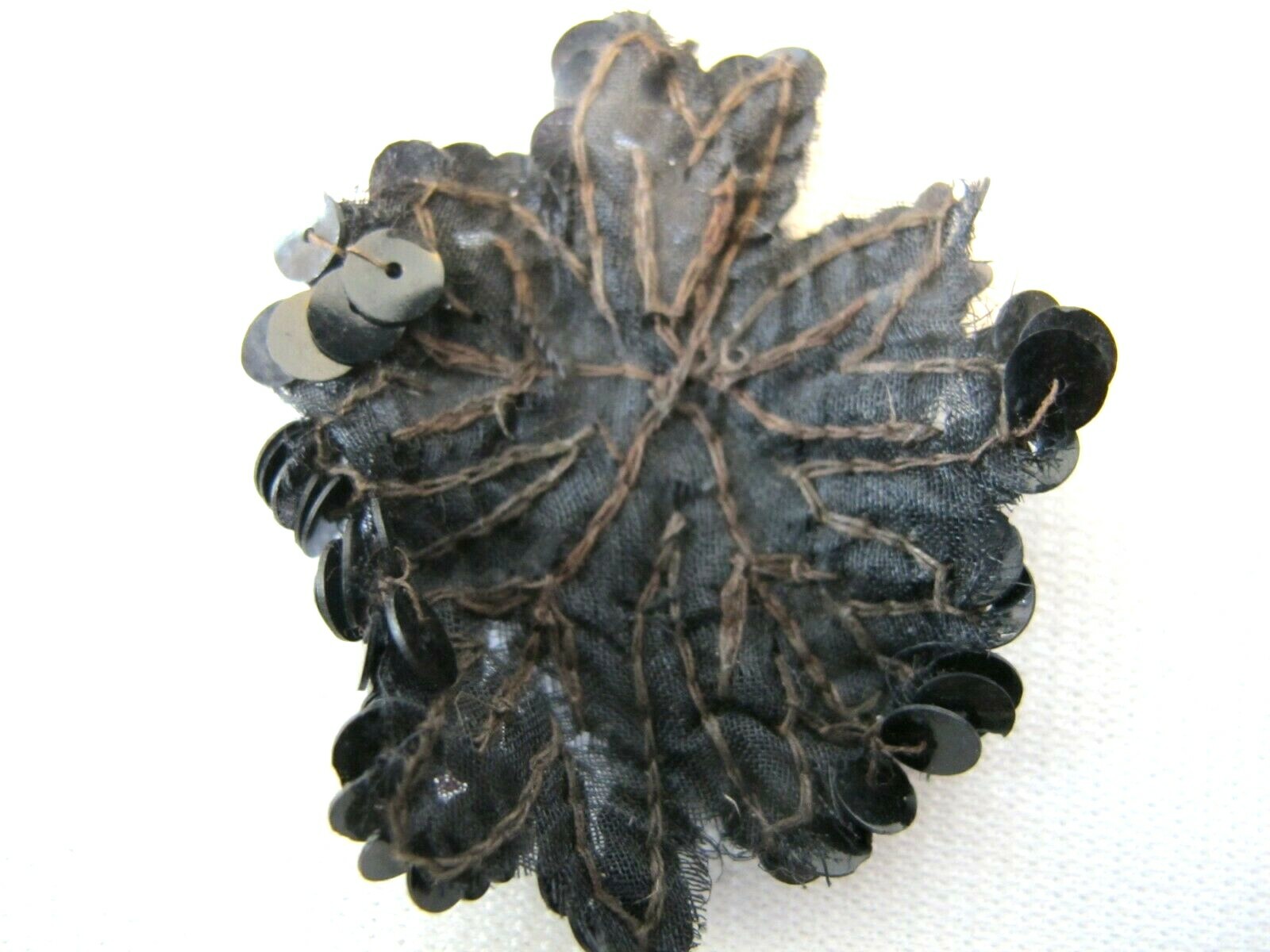 Antique Black Sequined Appliques for Sewing Lot of 25 Crafts 1 3/4