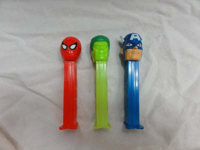 PEZ Lot 3 MARVEL Spiderman Issue B, Incredible Hulk B, Captain America B