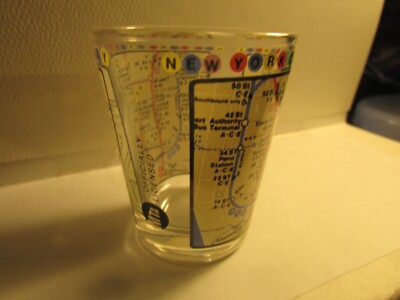 NEW YORK CITY SUBWAY MAP- MTA- STANDARD SHOT GLASS  -new