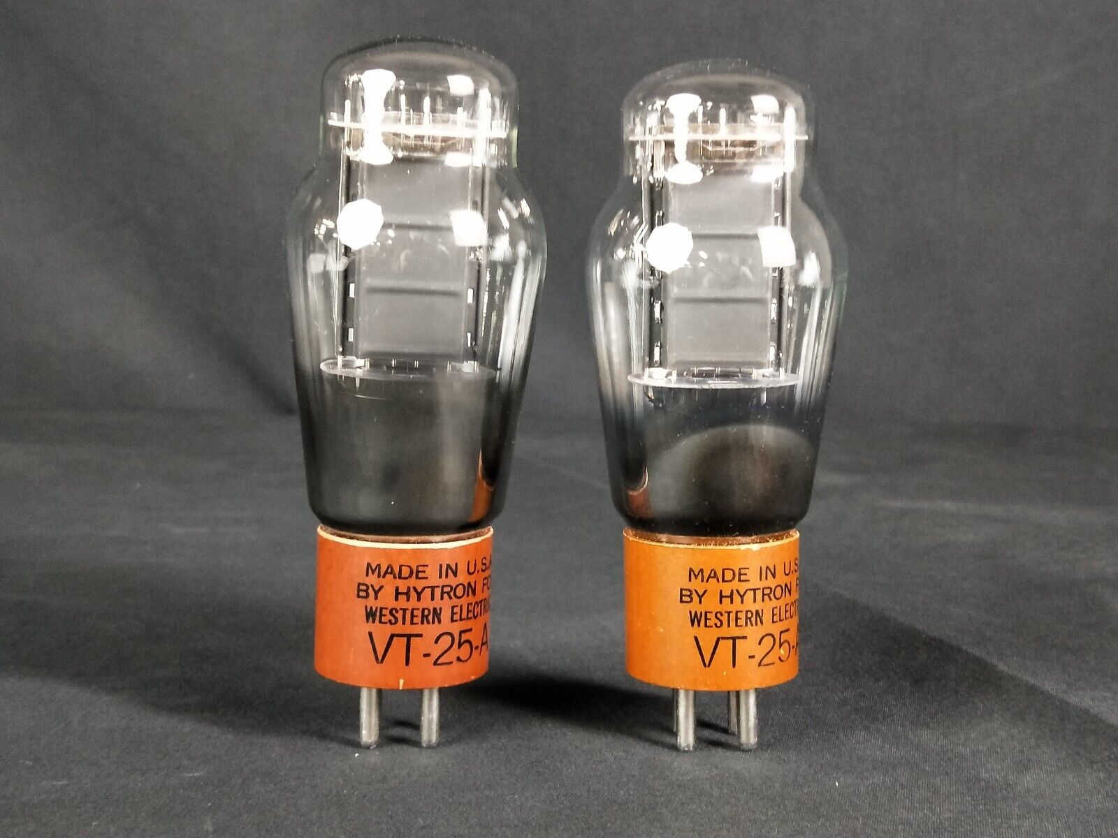 Western Electric Hytron VT-25-A Vacuum tube pair In Western Electric Hytron VT-25-A Vacuum tube pair In