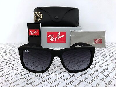 Ray-Ban Justin RB4165 601/8G Wayfarer Sunglasses/Matte Black/Grey Gradient 54mm