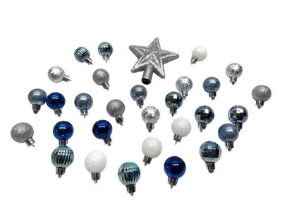 Haozaikeji Boules de sapin de Noël 30 pièces 3 cm plastique mat scintillant