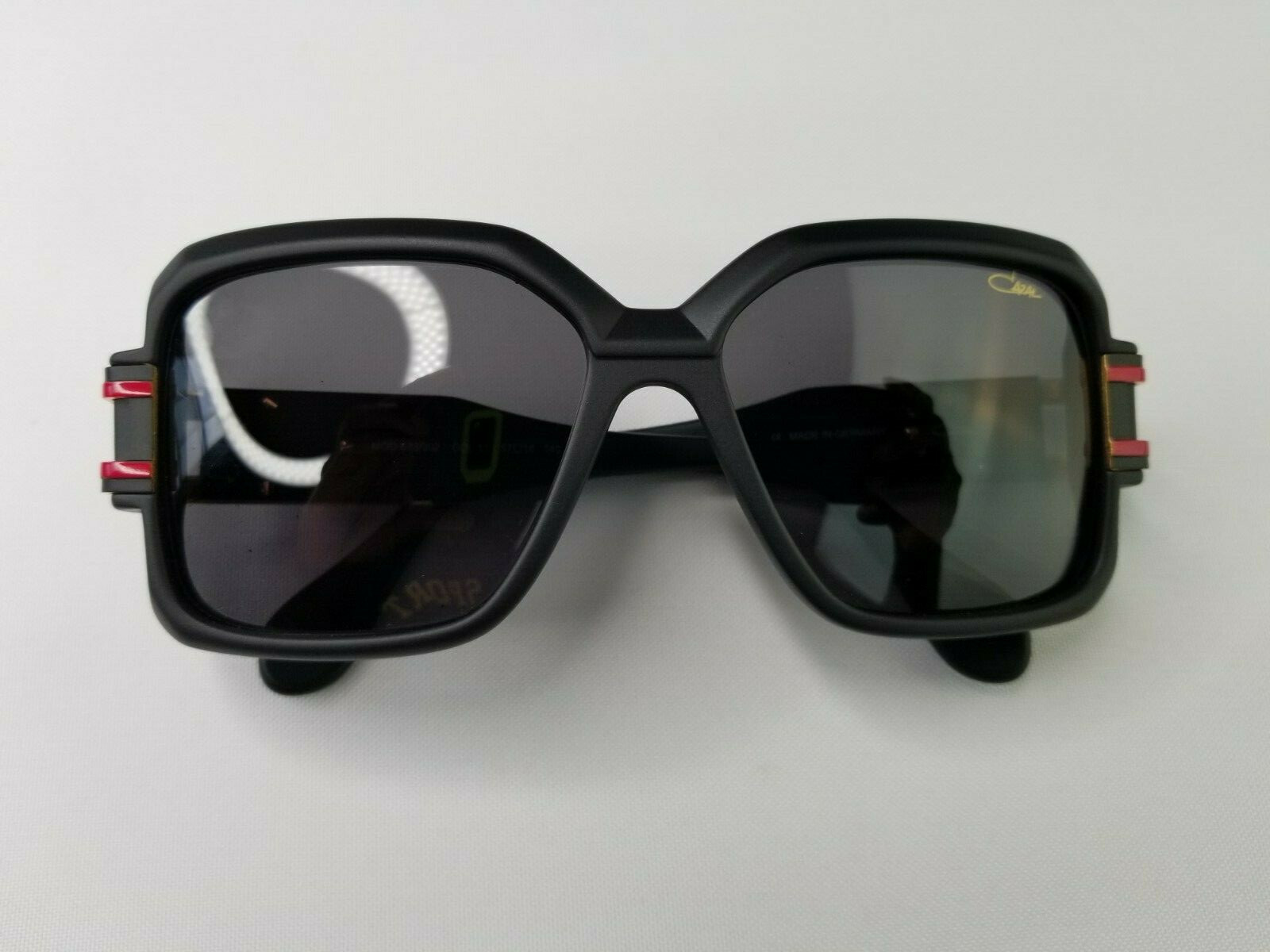 Pre-owned Cazal Legends Mod. 623/302 Col. 011 Matte Black Red Sunglasses Made In Germany In Gray