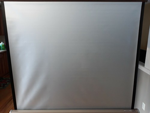 VINTAGE DA-LITE SILVER PACER 50 X 50 MOVIE & SLIDE PROJECTION SCREEN RETRACTABLE