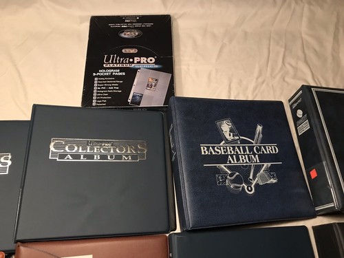 8 Used Sports Card Binders Plus Unopened Box Ultra Pro 9 Pocket Pages