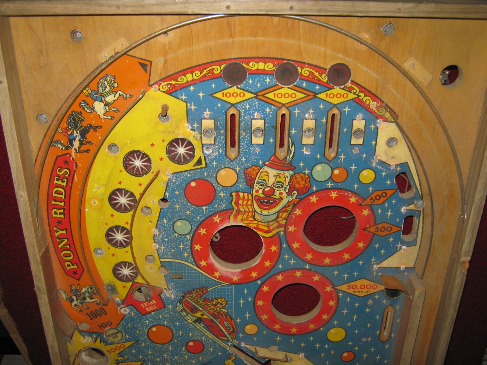 Vintage Coney Island Pinball Playing Field Game Plan, Inc.1979 Man Cave Wall Art