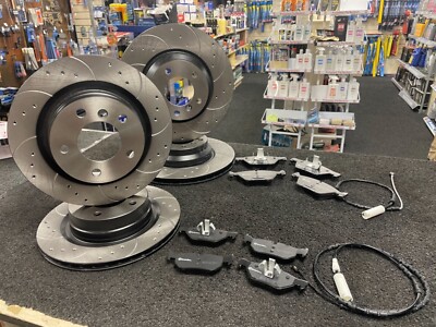 BMW E90 E91 E92 E84 BRAKE DISC DRILLED GROOVED BREMBO BRAKE PAD 312MM FRONT REAR-1 