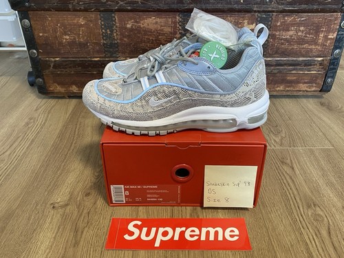 New 2016 Nike Air Max 98 / Supreme Snakeskin Size 8 SS16