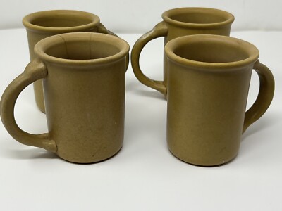 Bennington Potters Mug Cup Brown Vermont Set Of 4