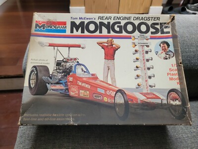 Rare! Original 1973 Issue Monogram ''Mongoose'' Dragster Model kit 1:24