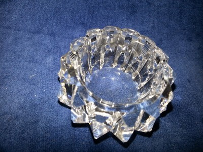 Set of three open salt dishes 2 with feet one is crystal  #  1983