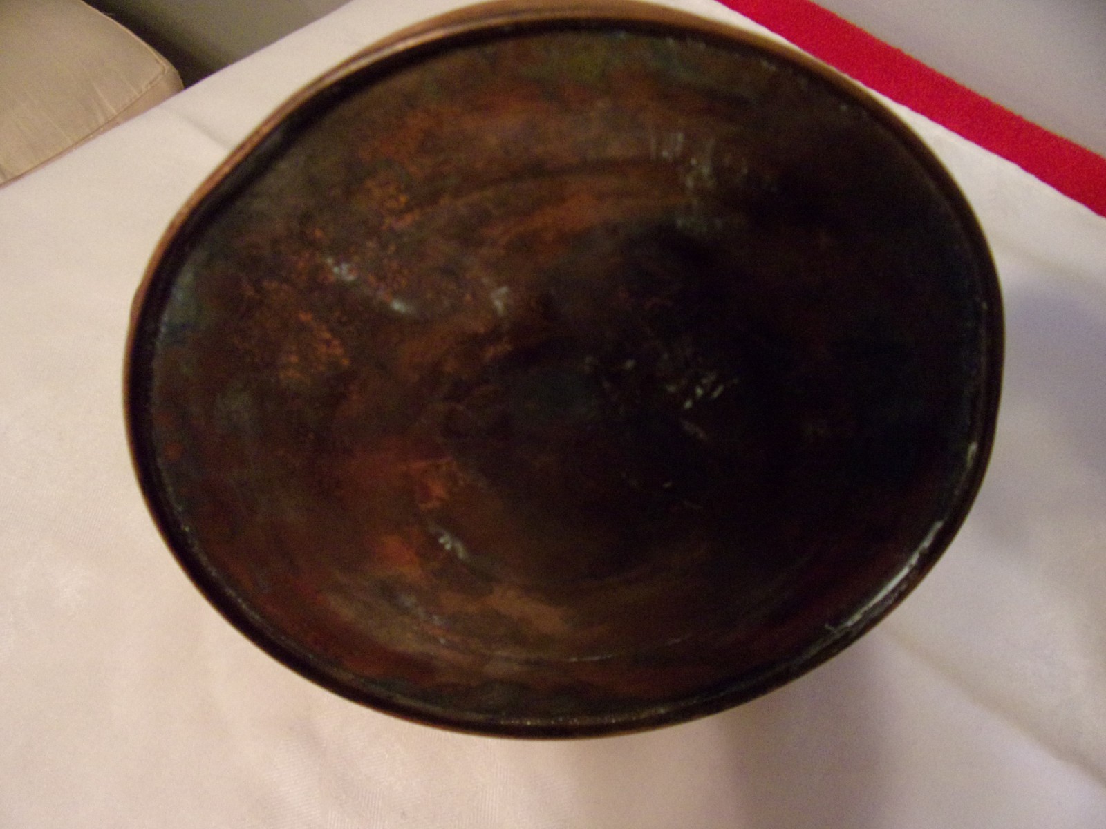 VINTAGE WHISTLING COPPER TEA KETTLE WITH WOODEN HANDLE