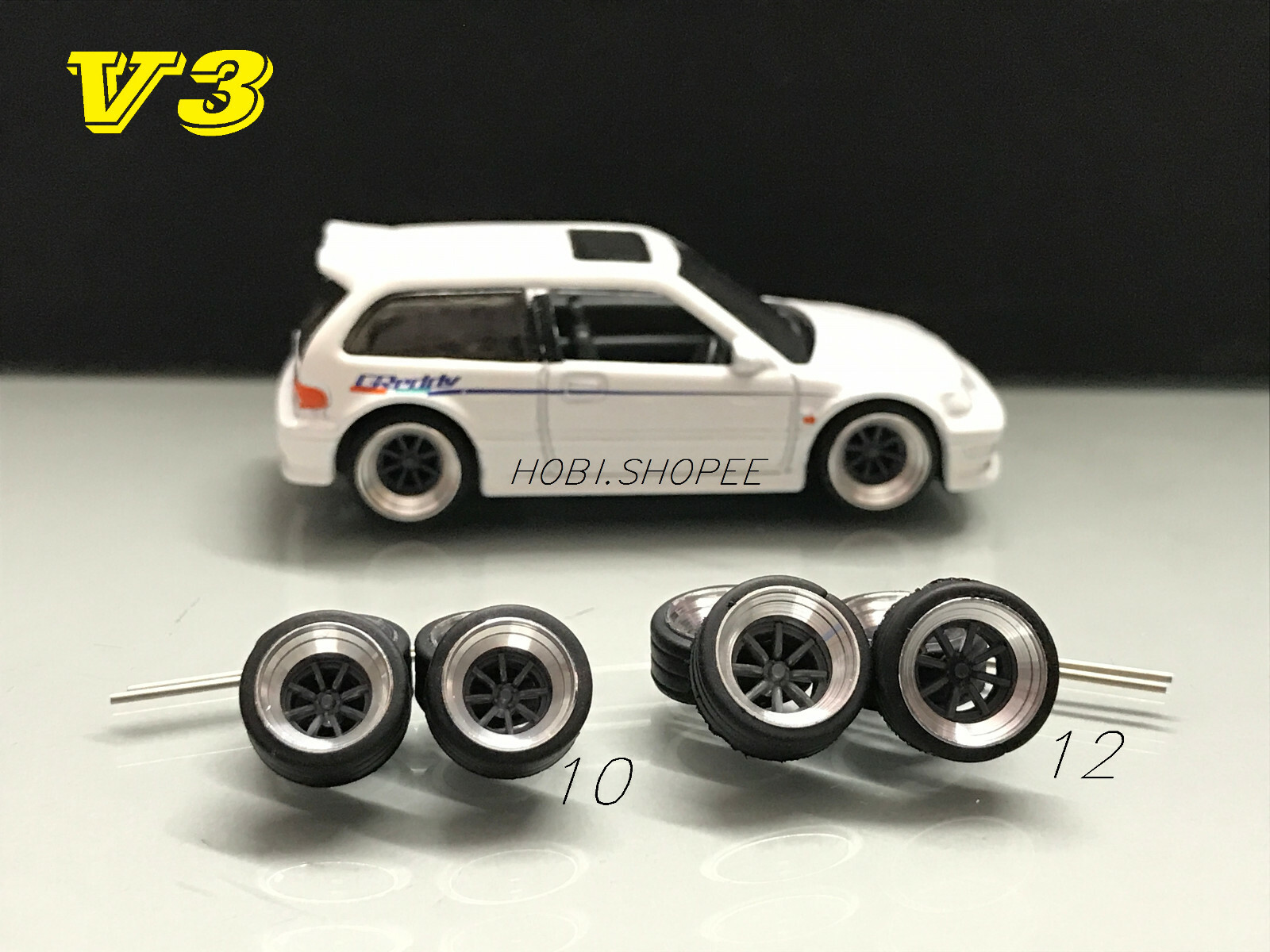 V3 Jrota Rubber tires 8 Spoke 8/10/12mm # Custom 1/64 Hot V3 Jrota Rubber tires 8 Spoke 8/10/12mm # Custom 1/64 Hot