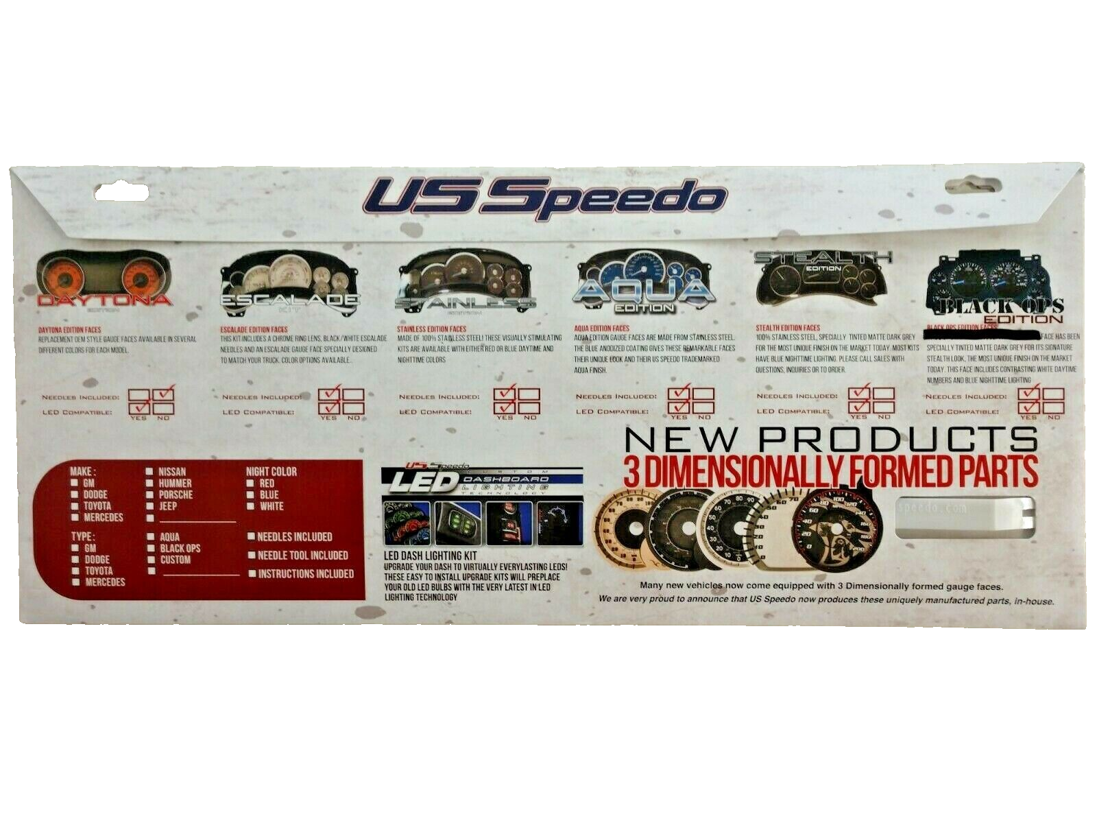 US Speedo Custom Gauge Face for 2007-2013 Chevrolet GMC Trucks & SUVs Gas Engine