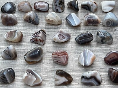 Grade A++ Botswana Agate Tumbled Stones 0.75-1 Inch, Wholesale Bulk Lot