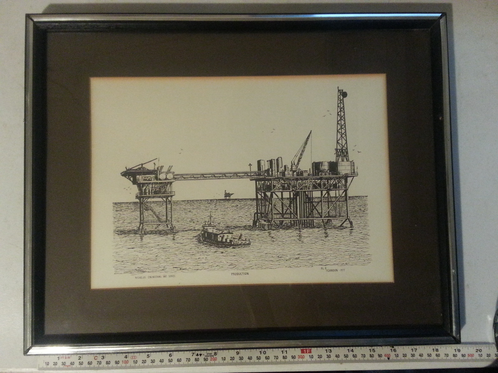 Production Nicholas Engineering Art Series Al Richardson 1977 Offshore Oil Rig