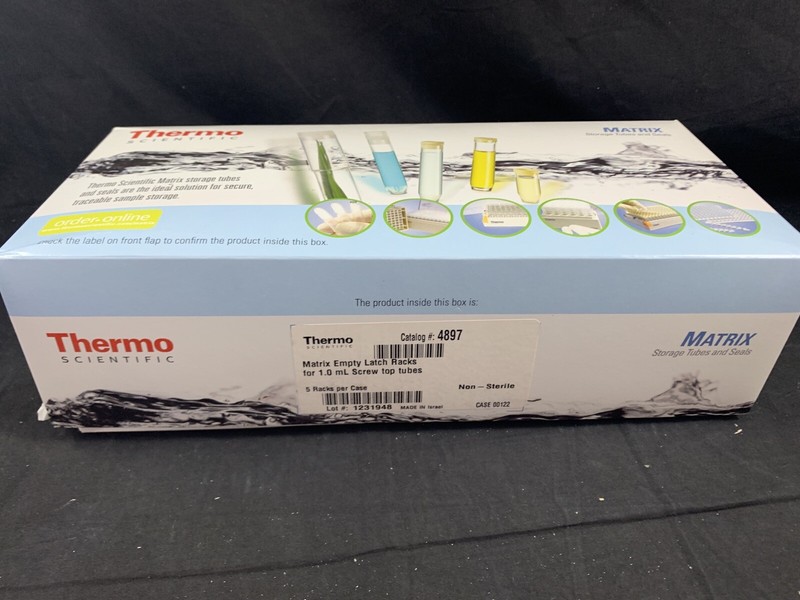 THERMO SCIENTIFIC 1.0mL Matrix Empty Latch Rack Screwtop Tubes 5/Pack