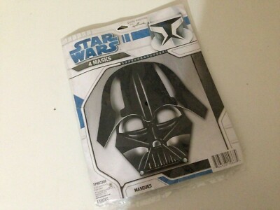 Star Wars Darth Vader Party Favor Masks 4 Per Package Hallmark Express 2009 NEW!