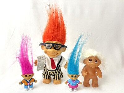 1983 DAM Troll White Hair 1992 Russ Stockbroker Ace Treasure Troll Teenies Lot