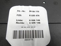 BMW E90 325i 09-13 Innenleuchte Innenraumleuchte BMW E90 325i 09-13 16.09.2011 61319225476 A859775 9225476 gebraucht Vorschau 5