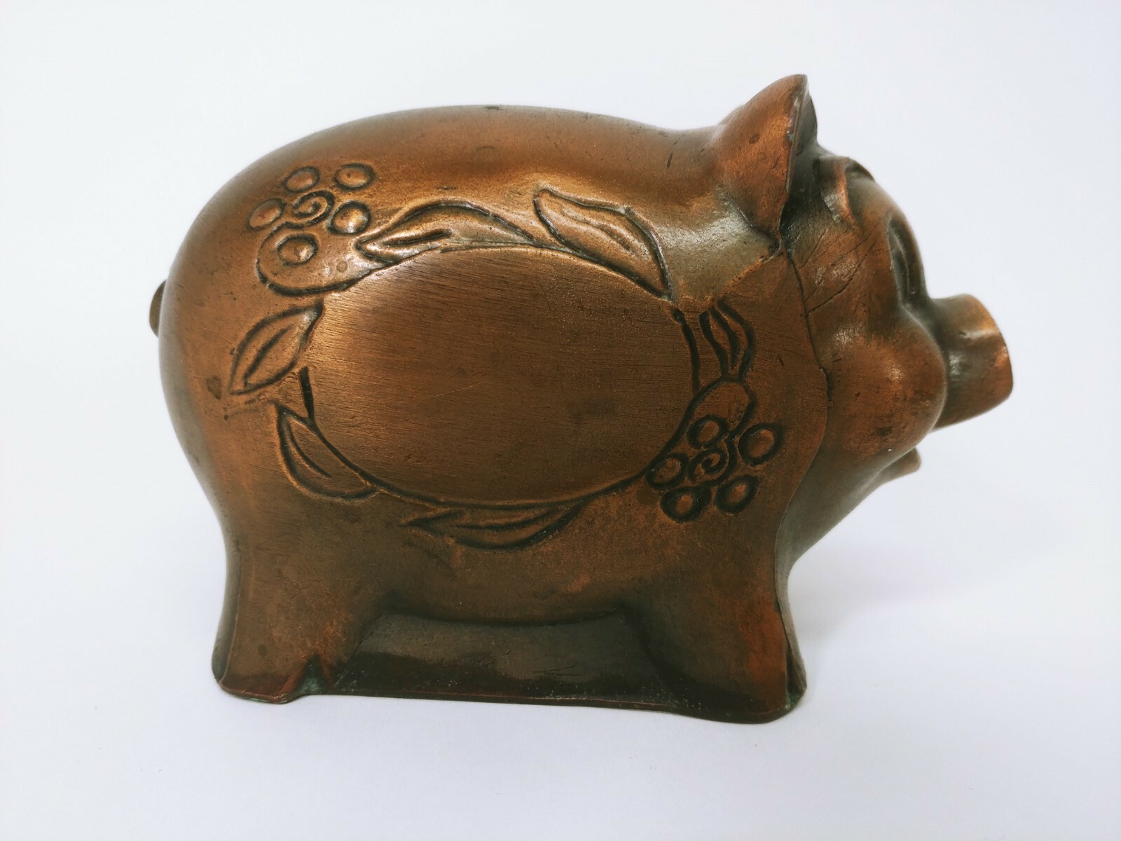 Banthrico Piggy Bank Metal Pig Vintage Blank Name Plate eBay