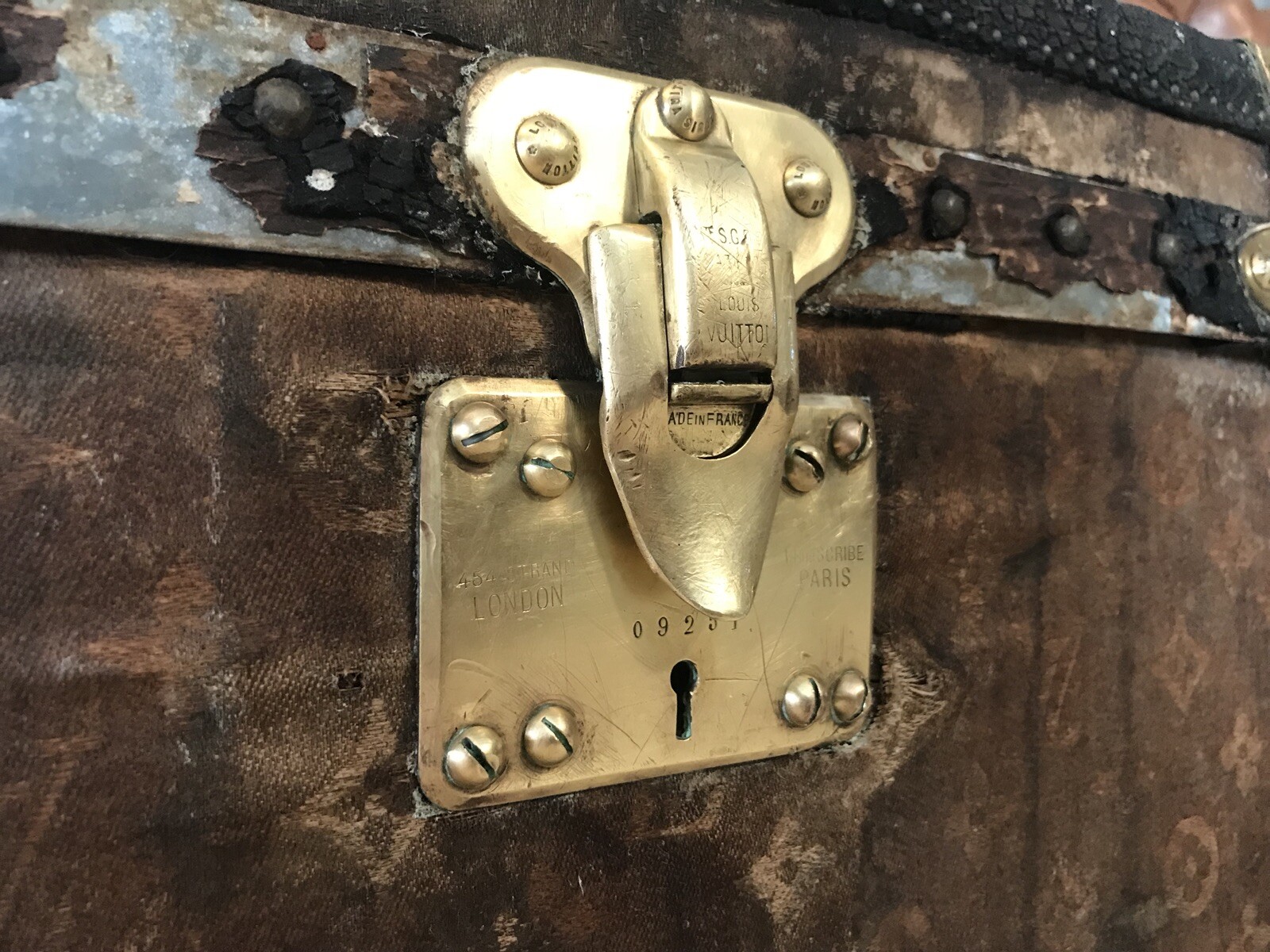 Louis Vuitton Monogram Hat Steamer Trunk with RMS Titanic Memorabilia