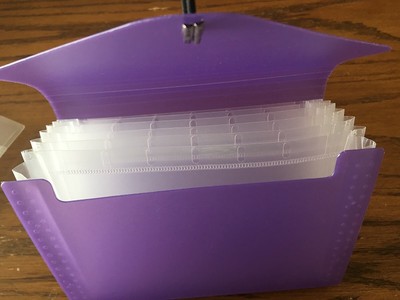 Photo Storage Organizer, Purple, Plastic,7x5,Generation #85572,w/Tabs, EUC