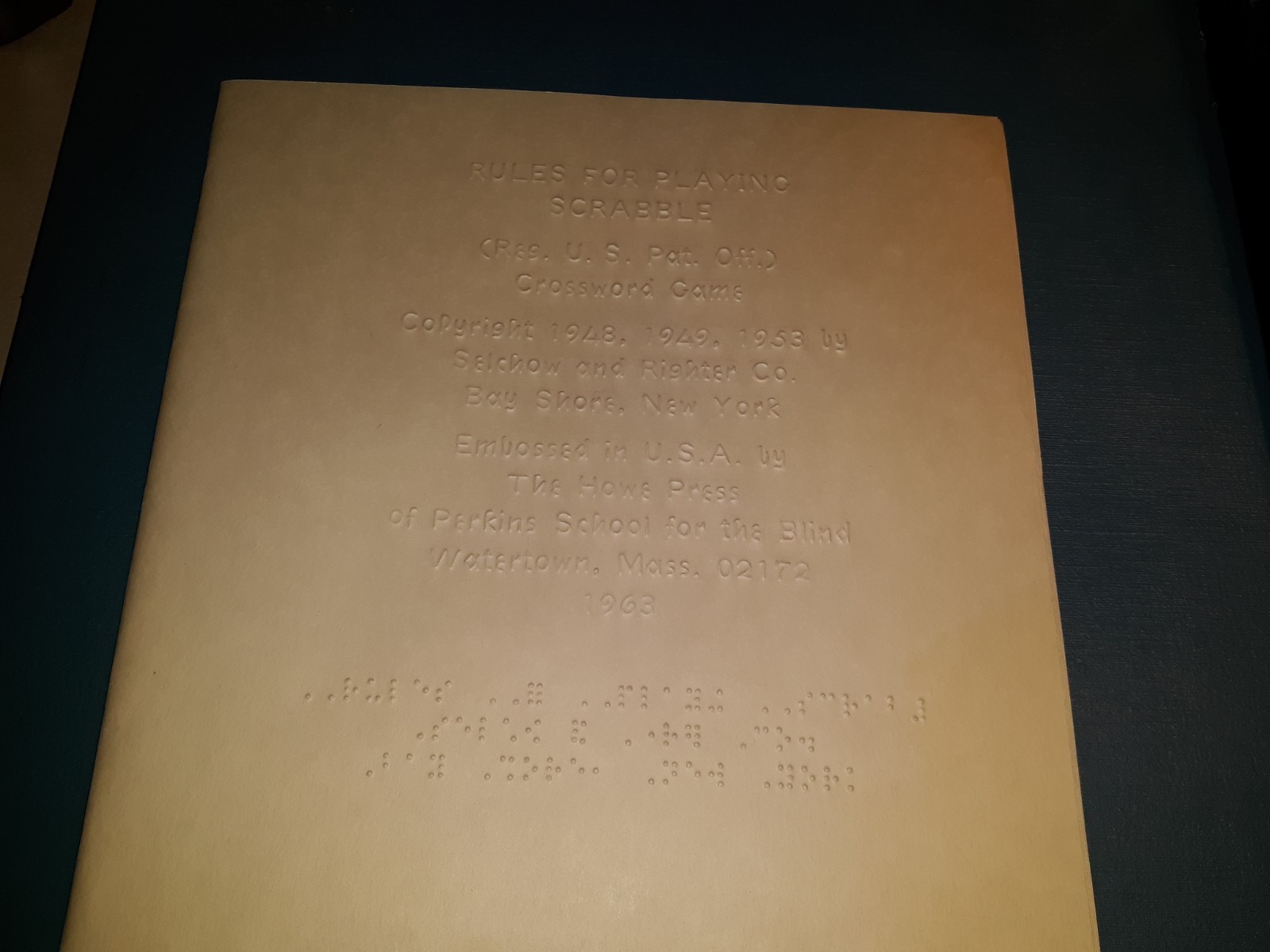 COMPLETE DELUXE BRAILLE BOARD & TILES SCRABBLE SEGMENTED ROTATING BOARD