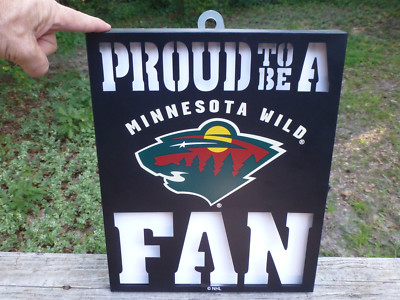 Proud to be a Minnesota Wild Fan Man Cave Football Light Sign 12'' x 15''