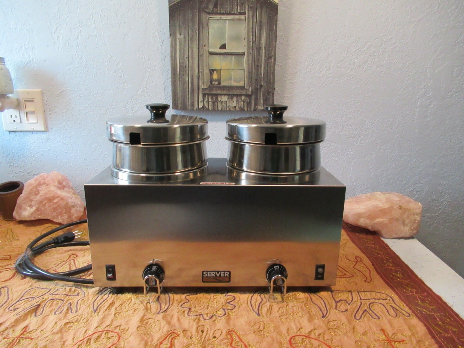 SERVER TWIN FS-4 DOUBLE 4 QT WARMER COOKER Soup Food Commercial Restaurant, NICE