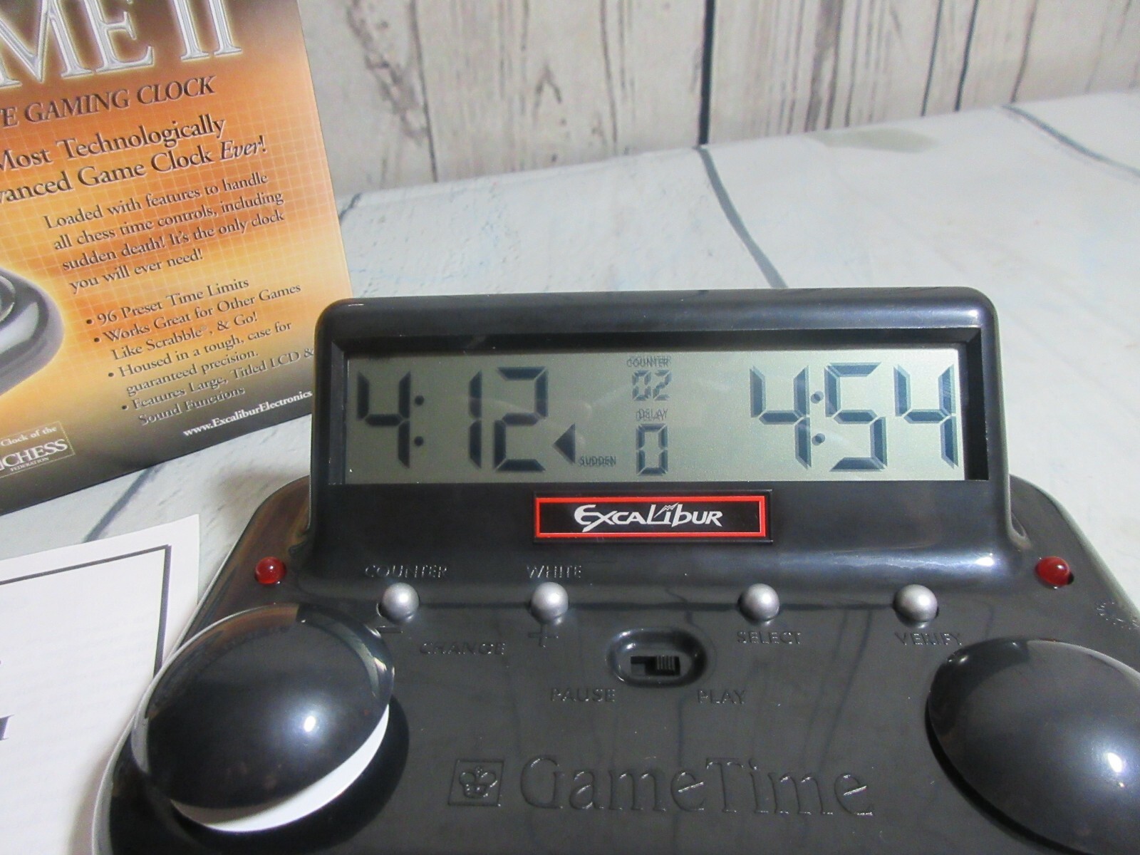 Hasbro Excalibur Game Time II Chess Time Dual Digital Clock  75GT-2