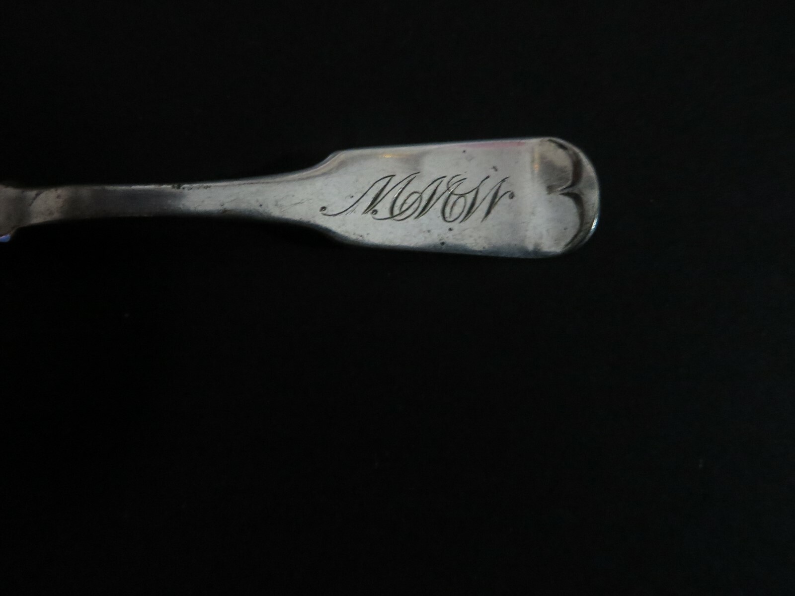 Coin Silver F. Curtis & Co. Hartford, CT Master Salt Shovel,1840's Monogramed