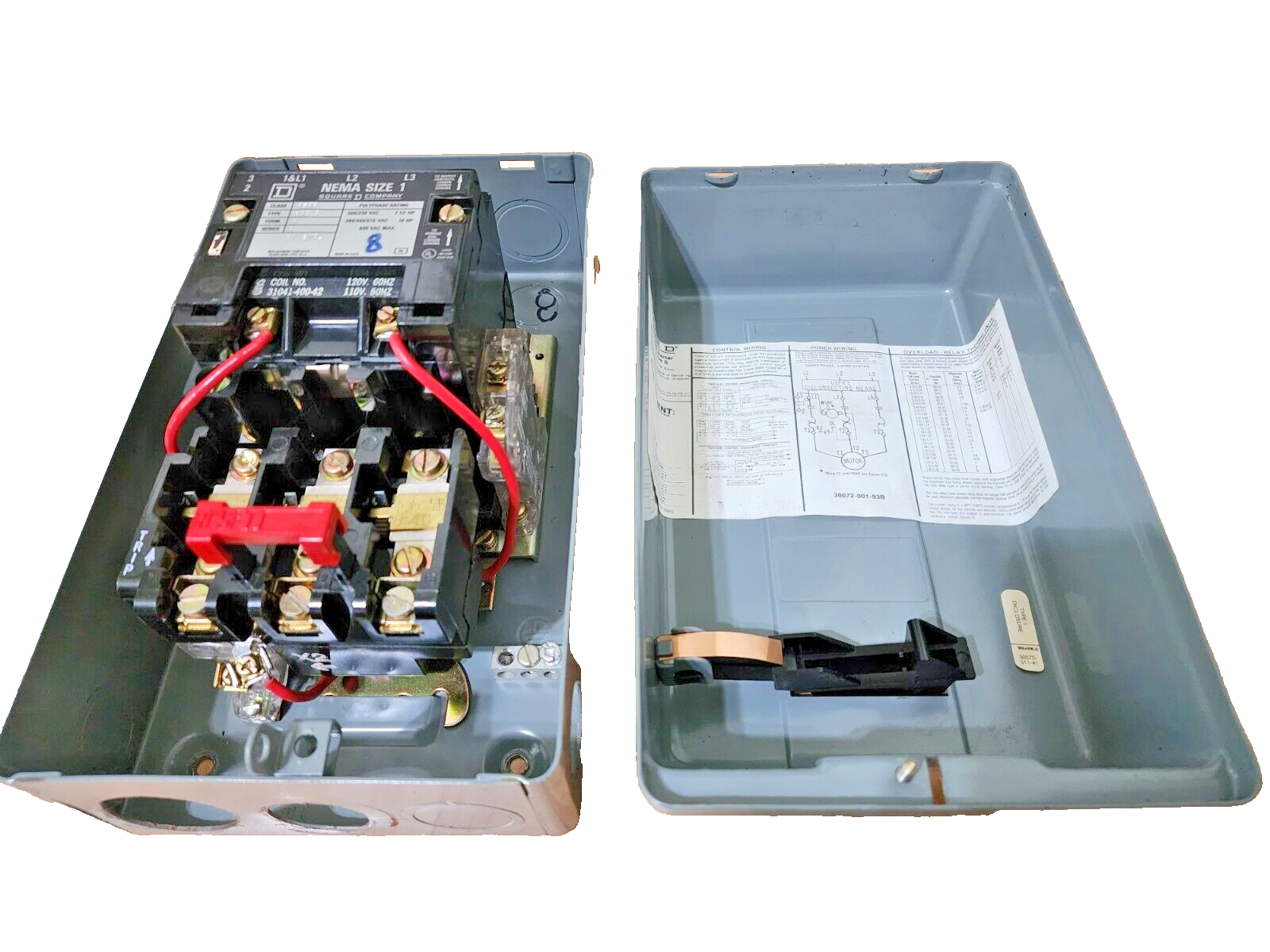Square D 8536SCG3 Starter w/ Enclosure 600V NEMA Size 1