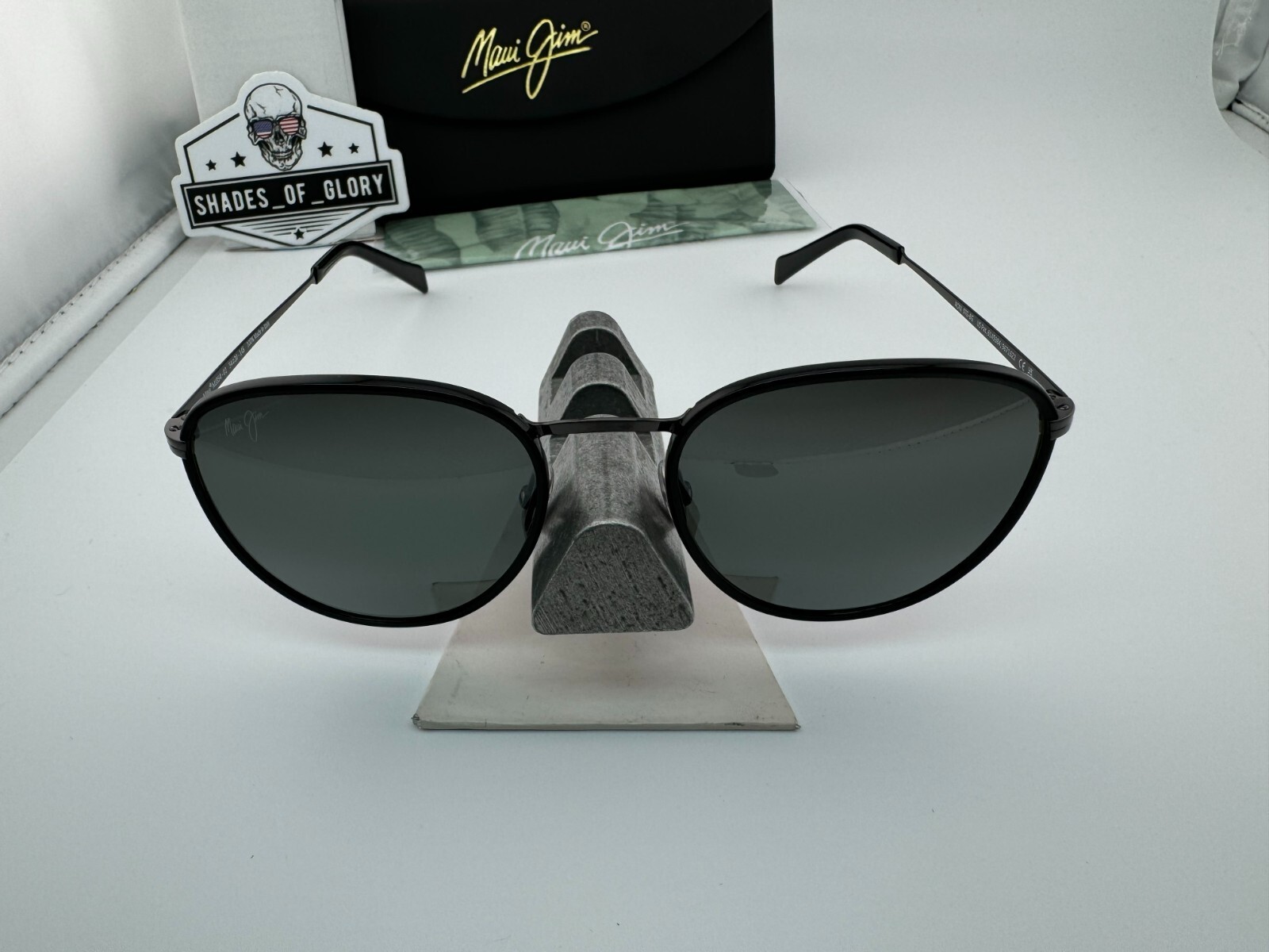 Pre-owned Maui Jim Noni Mj 854-02 Titanium Gunmetal Neutral Grey Polarized Sunglasses