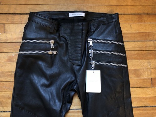 PIERRE BALMAIN BLACK LAMBSKIN LEATHER MULTIZIPPERS BIKER