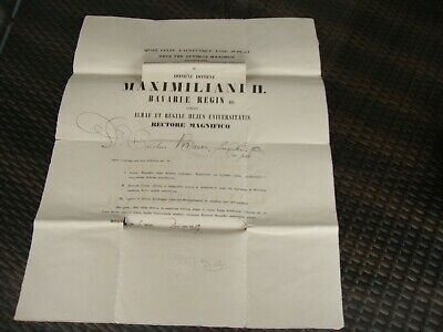 Bayern Altes Zeugnis Academiae Ludovico-Maximilianeae Monachum 5.11.1859