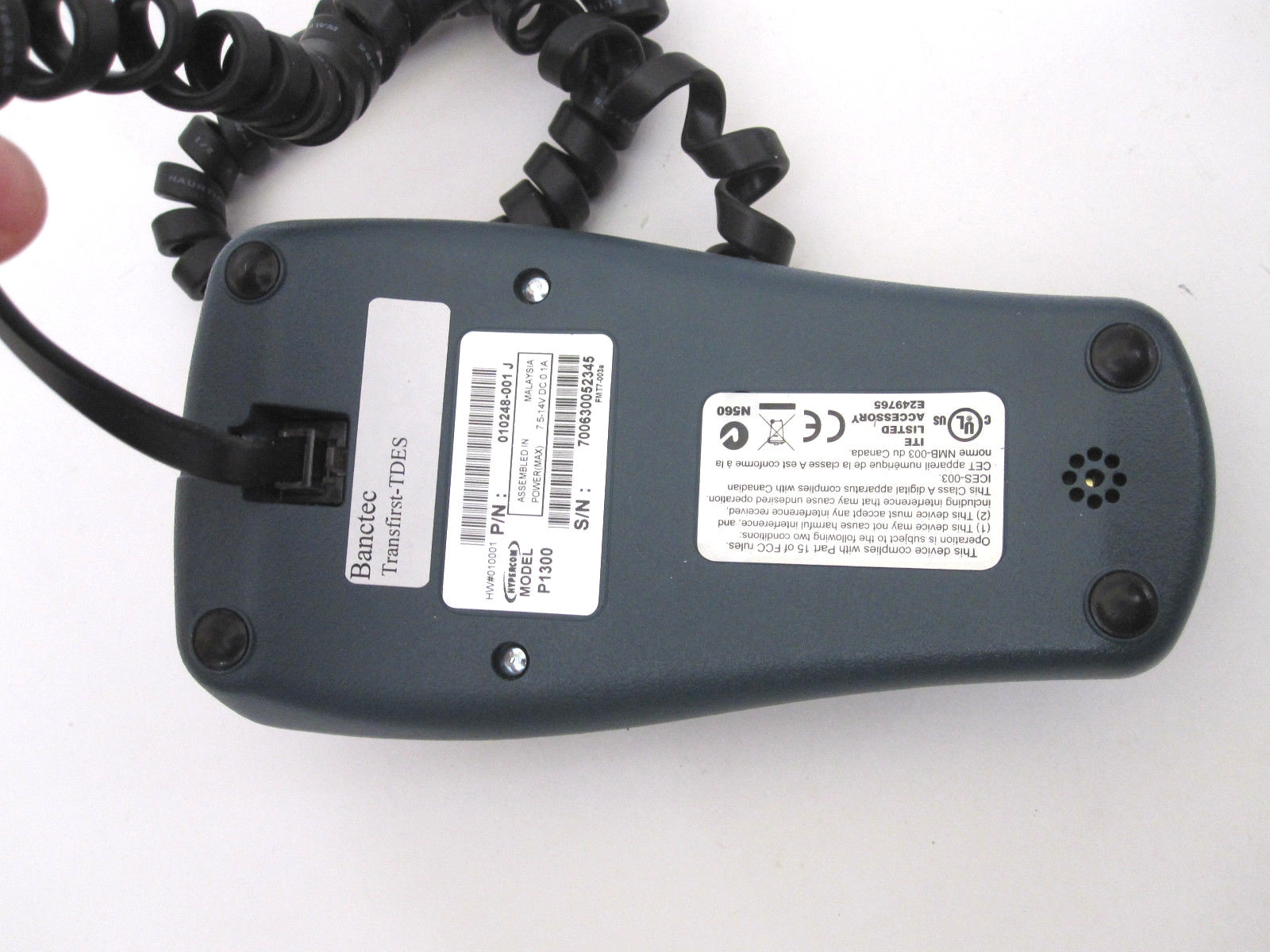 Preowned Hypercom P1300 PINpad Pin Pad POS Credit Card Keypad Terminal AS-IS