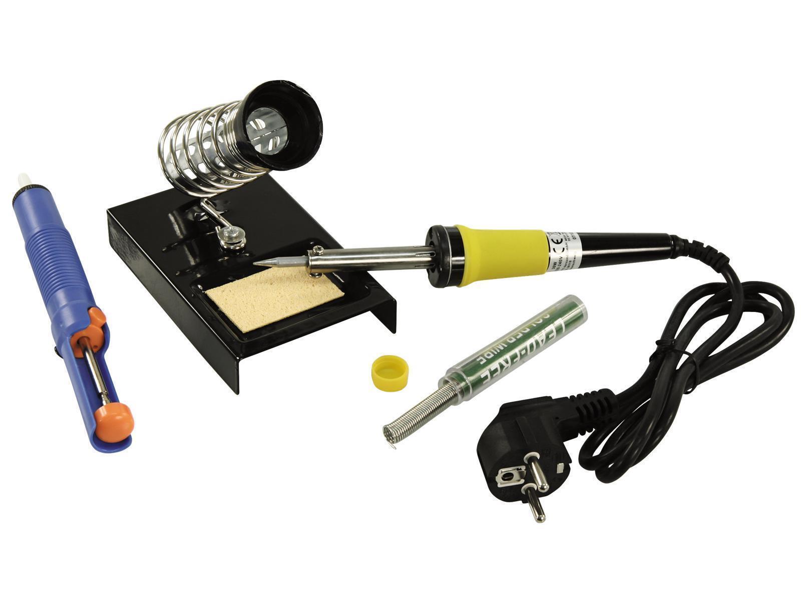 Lötset McPower ''LS-303'' 30W-Lötkolben, Entlötpumpe, Ständer, Lö
