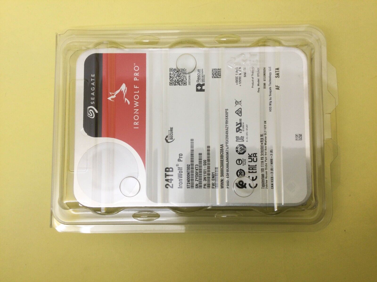 Seagate IronWolf Pro 24 TB 7200 RPM SATA 6Gb/s 512MB 3.5