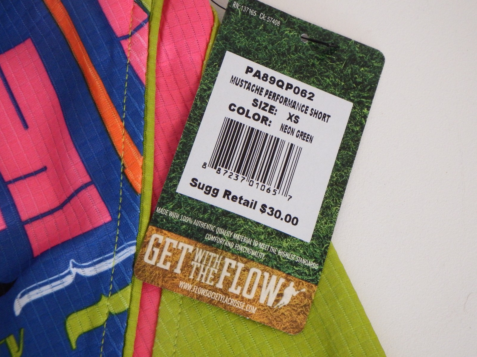 Youth X Small Mustache  Performance  Athletic Shorts Green  Flow Society