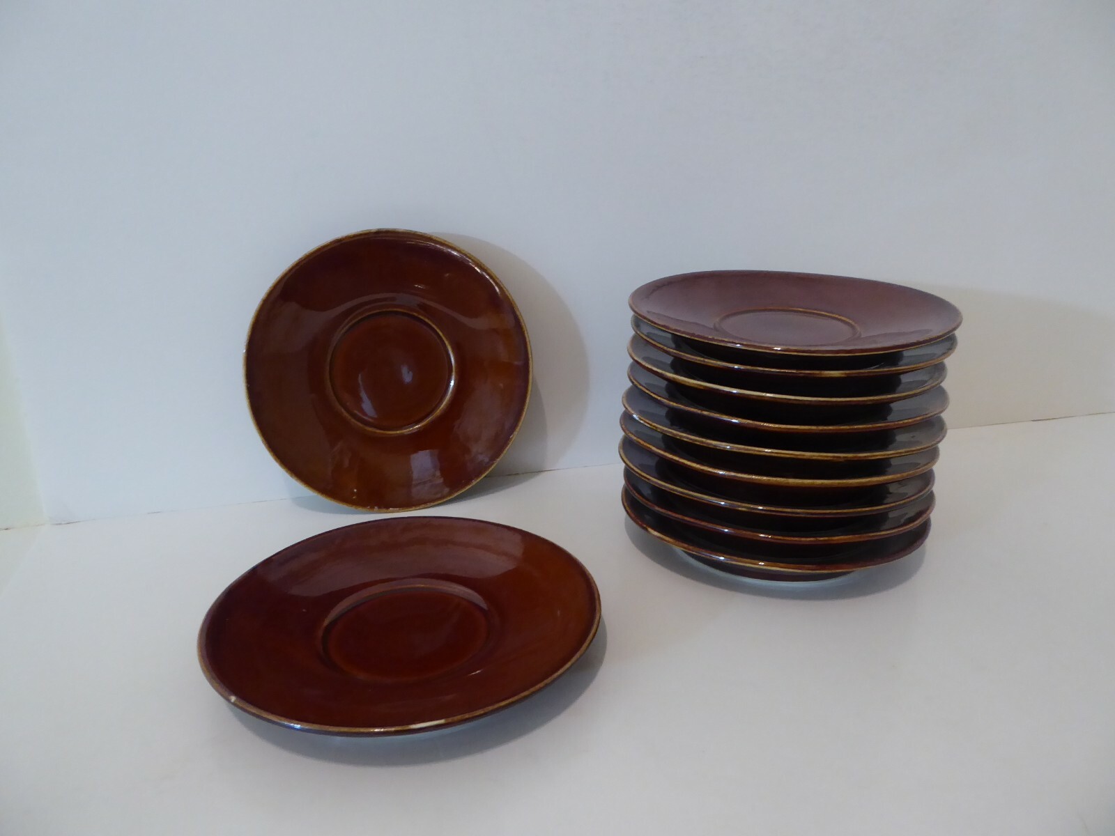 Vintage (11) Hall Brown Saucers 1267    (S9
