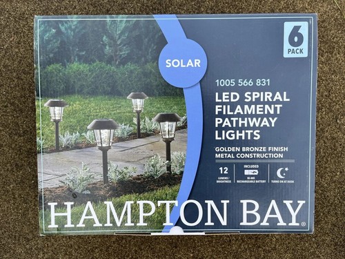 Hampton Bay 12 Lumen Solar Golden Bronze Spiral Filament LED Path Light (6-Pack)