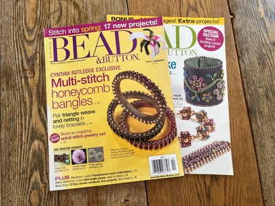 2 BACK ISSUES OF BEAD&BUTTON MAGAZINE - April 2011 (#102) and April 2012 (#108)