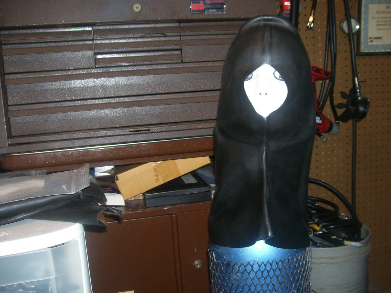 NEW LATEX RUBBER DRYSUIT HOOD SCUBA DIVING & FETISH PLAY UNISEX LARGE の