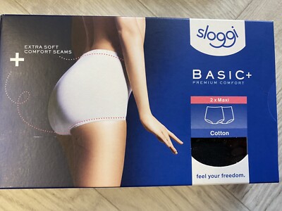 Sloggi Basic Maxi Brief 2 pack Black UK: Size 22, B.N.I.B Ladies