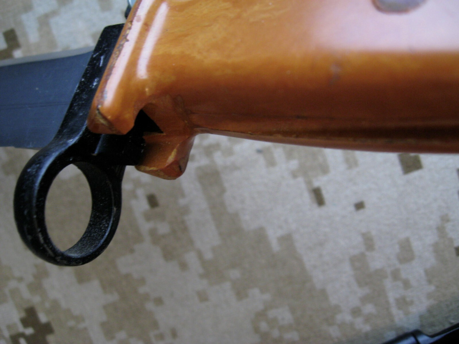 Polish Orange BAKELITE 7.62 Bayonet Scabbard ak leather 5.45 poland russian