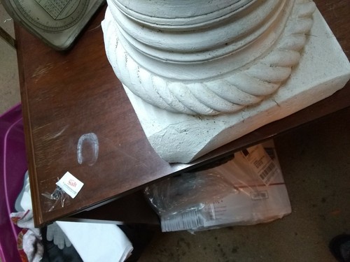 Vintage Plaster Paris Greek Pillar Corinthian Column Plant Pedestal 28