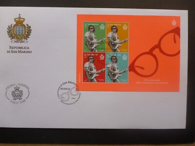 SAN MARINO 2022 25th Anniv. of the Death of Ivan Graziani Mini Sheet Lge FDC