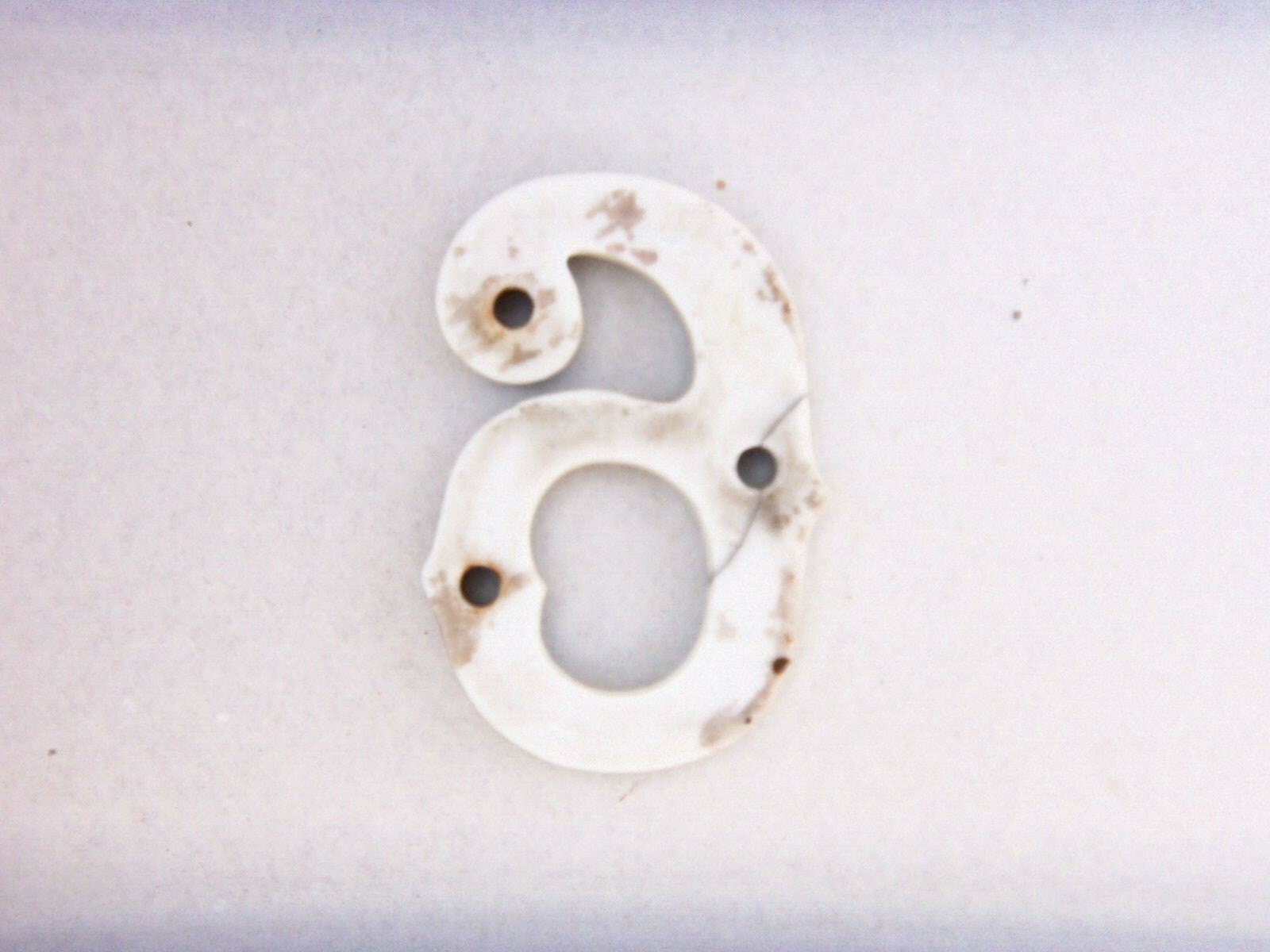 VINTAGE CERAMIC - PORCELAIN TYPE HOUSE NUMBER   # 6