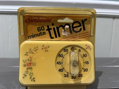 Sunbeam 60 Minute Timer Vintage Floral Style Rare NEW In Packaging - Model 8273